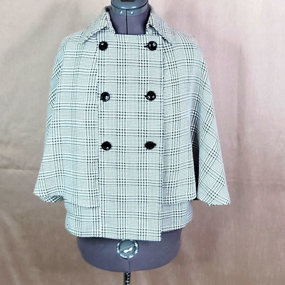 WORTHINGTON Houndstooth‎ Cape Jacket Medium